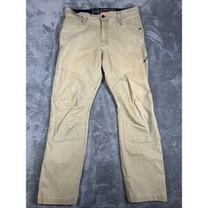 Wrangler ATG Pants Mens 36x32 Khaki All Terrain Gear Outdoor Hiking Thrashed
